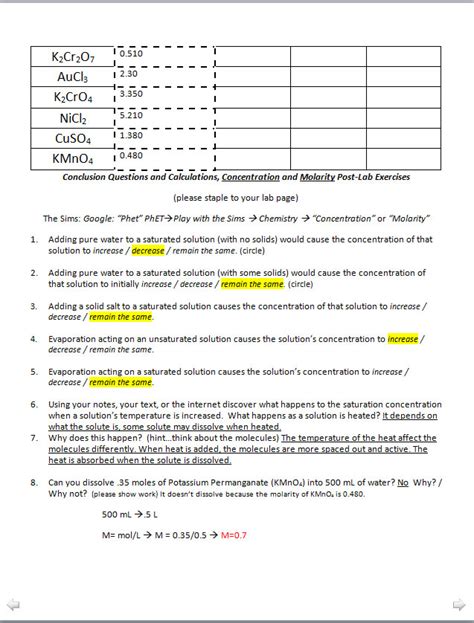 Balancing Equations Phet Worksheet Answers