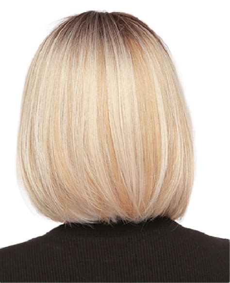 Blonde Short Bob Wig With Fringe Katie Rooted Blonde Celebwigs