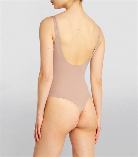 Skims Pink Fits Everybody Square Neck Bodysuit Harrods UK