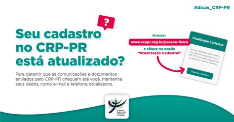 Saiba Como Atualizar Seu Cadastro No Crp Pr Crp Pr