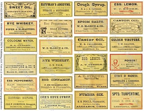 753 Pharmacy Art Paper Labels General Store Druggist Art Paper Printed