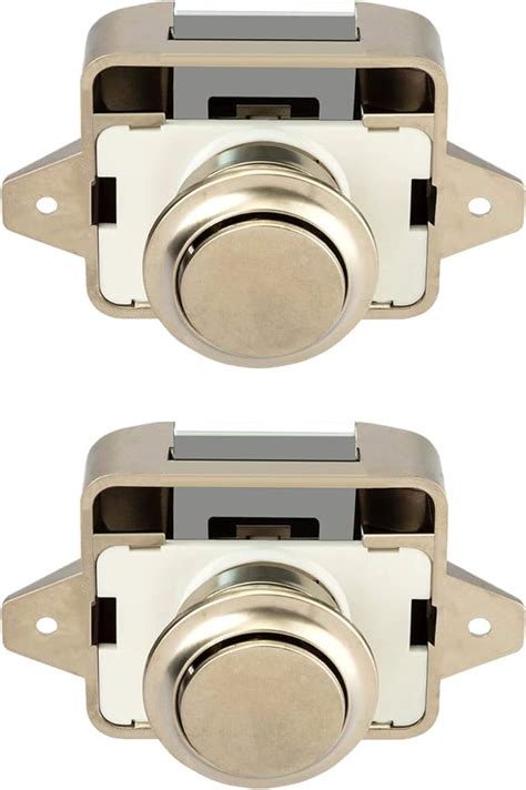 Ocgig 2pcs Push Button Cabinet Door Catch Lock Caravan Motorhome Camper