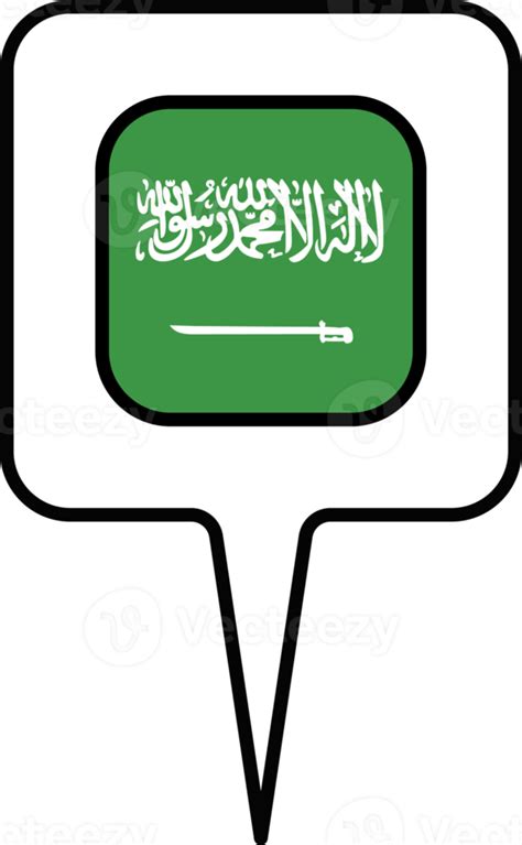 Saudi Arabia Flag Map Pointer Icon Square Design 22121322 Png