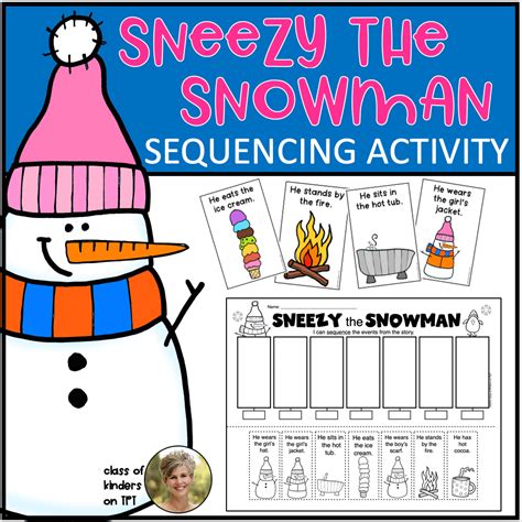 Sneezy the Snowman Sequencing Kindergarten & First Winter Reading ...