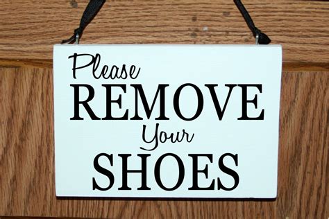 Please Remove Your Shoes Wood Signdoor Hanger