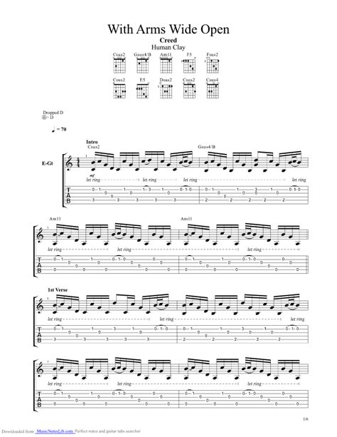 With Arms Wide Open Guitar Pro Tab By Creed