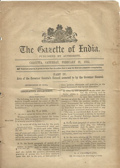 Collections Of Dokka Srinivasu The Gazette Of India 1885