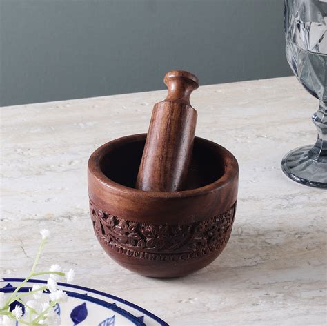 Wooden Mortar and Pestle Set – The Decor Mart