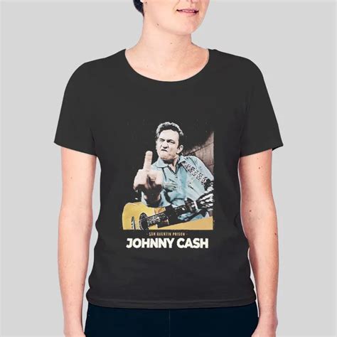 Funny Johnny Cash Middle Finger T Shirt Hotter Tees