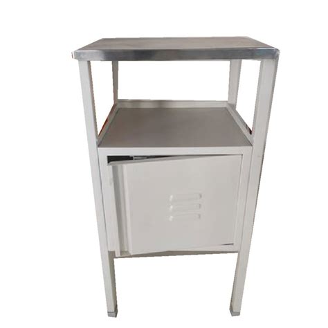 White Stainless Steel Hospital Bedside Locker Powder Coated Size