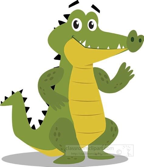 Alligator Clipart-alligator cartoon character standing on back legs clipart