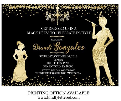 Roaring 20s Invitation Art Deco Invitation Great Gatsby Etsy Deco