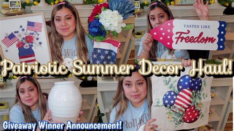 PATRIOTIC SUMMER DECOR HAUL GIVEAWAY WINNER ANNOUNCEMENT YouTube