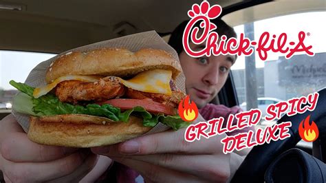 Chick Fil A® Grilled Spicy Deluxe Chicken Sandwich Food Review Youtube