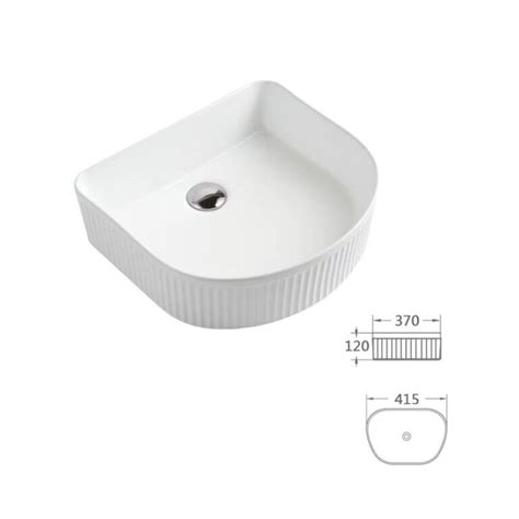 Quadrant Fluted Vessel White Bathroom Basins Perth