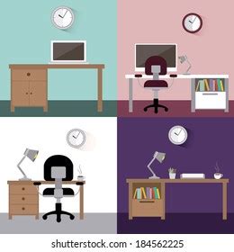 Office Design Vector Illustration Stock Vector Royalty Free 184562225