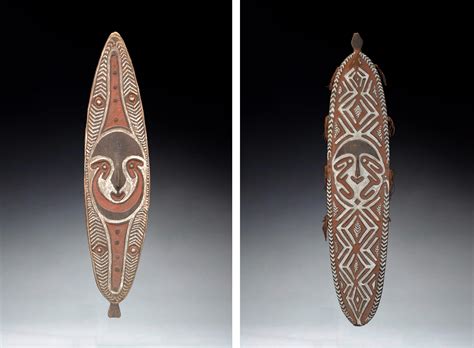 Lot Two Finely Carved Gope Spirit Boards Papuan Gulf Area South