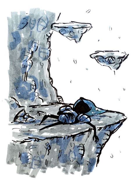 A Drawing Of A Person Laying On A Bed In The Rain