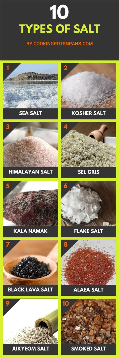 10 Different Types Of Salt And Their Use Food Cookery 10 Things