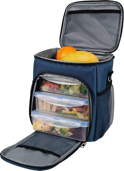 Lonchera para hombre con contenedores bolsa de almuerzo térmica con