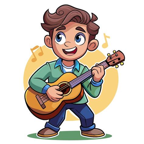 Premium Vector Ukulele Man Cartoon Avatar