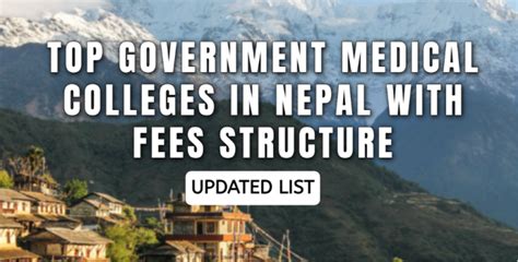 Top Government Medical Colleges In Nepal With Fees Structure