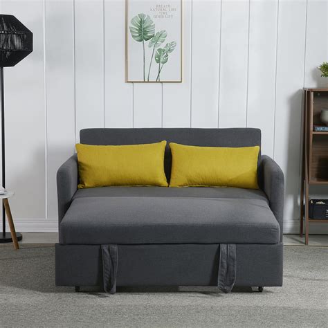 56 Convertible Twins Sofa Bed With Pull Out Bed And Usb Port Modern Tufted Upholstered Loveseat