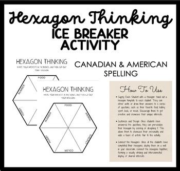 Hexagon Thinking Icebreaker Activity Back To School By Sunset