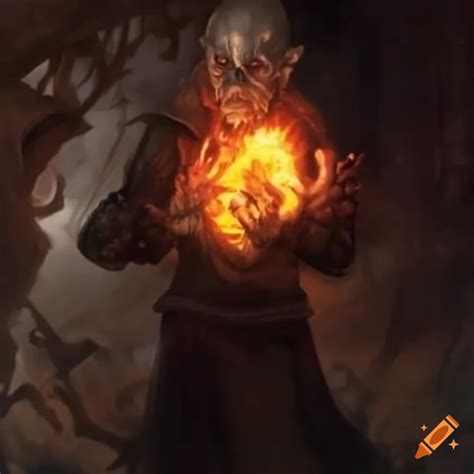 Image Of A Dark Wizard Casting A Fire Ball On Craiyon