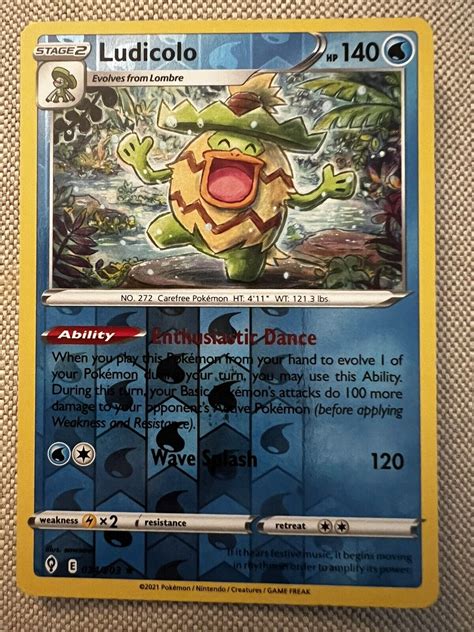 Pokemon Ludicolo Reverse Holo Rare Evolving Skies Nm