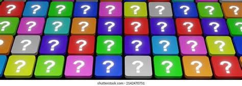 3d Questions Banner Banner Colorful Bricks Stock Illustration