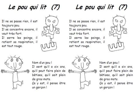 A l encre violette LE POU QUI LIT Lecture Ce1 Éducation