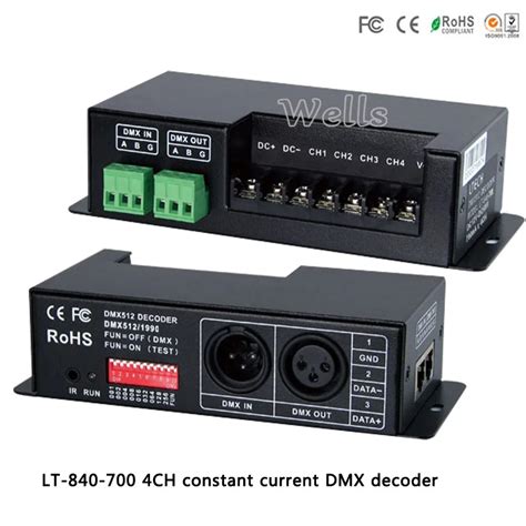 DMX PWM 4CH Constant Current Decoder LT 840 700 DC12V DC48V Input 700mA