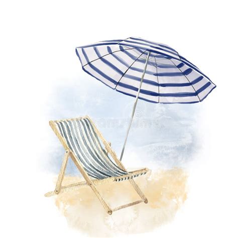 Watercolor Beach Chair White Background Stock Illustrations – 182 ...