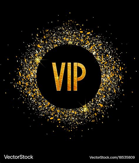 Golden Glitter Texture With Text Vip Royalty Free Vector