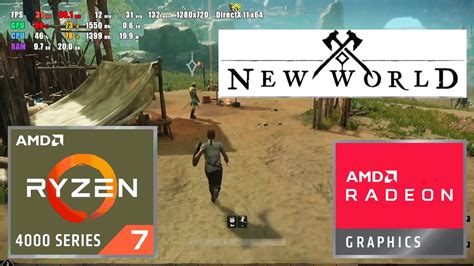 New World Amd Ryzen 7 4700u Radeon Vega 7 Integrated Graphics Test Gameplay Youtube