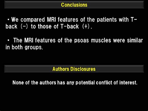 Comparison of MRI features of psoas muscles in patients with/without ...