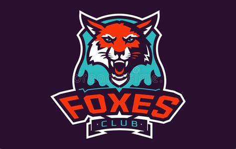 Sports Logo with Fox Mascot. Colorful Sport Emblem with Fox Mascot and Bold Font on Shield ...