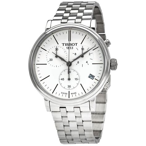 Tissot T Classic Carson Premium Chronograph Quartz White Dial Watch Ebay