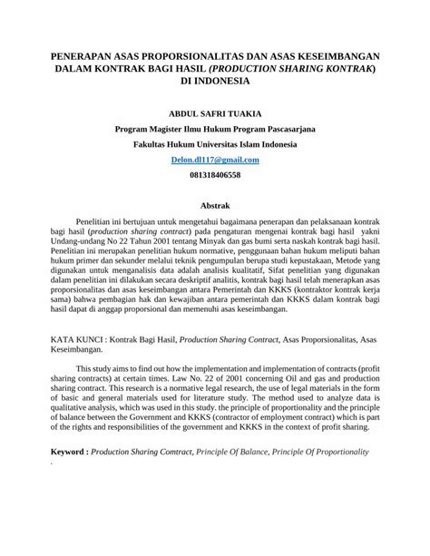 Pdf Penerapan Asas Proporsionalitas Dan Asas Dokumen Tips