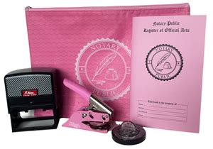 District Of Columbia Notary Kit In Pink With Jurat Stamp