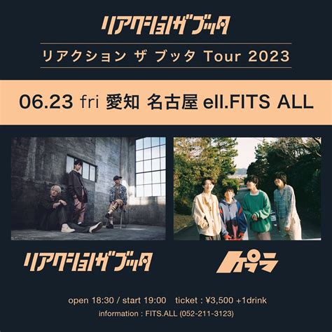 6月23日 金 リアクション ザ ブッタ Tour 2023 名古屋ell FITS ALL リアクション ザ ブッタ