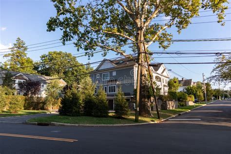 Beautiful Neighborhood Homes With Green Trees In Greenwich Connecticut