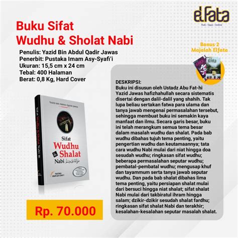 Jual Buku Sifat Wudhu Dan Sholat Nabi Pustaka Imam Syafii Kab