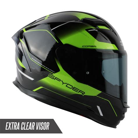 Spyder Full Face Helmet With Dual Visor Corsa Gd Sphere S Free Clear