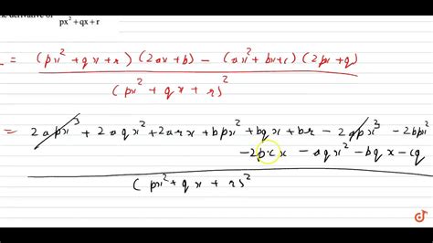 Find The Derivative Of `[ax 2 Bx C] [px 2 Qx R]` Youtube