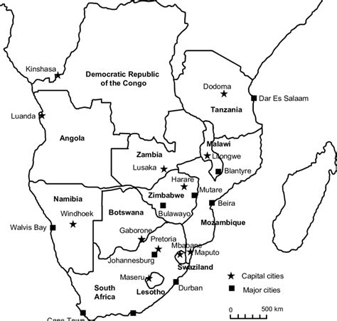 Map Of SADC Countries