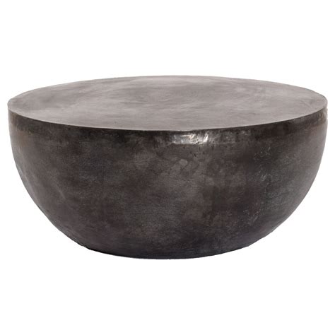 Joshua Modern Classic Black Aluminum Round Outdoor Coffee Table - Kathy Kuo Home | Havenly