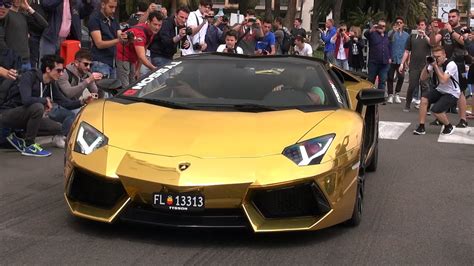 Gold Chrome Lamborghini Aventador Roadster Lp700 In Monaco Youtube