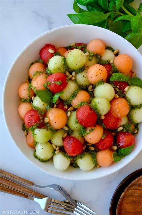 Melon Salad With Basil Vinaigrette Just A Taste